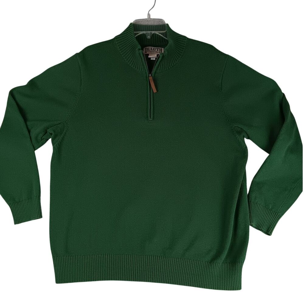 Vintage Duluth Trading Co, Strongarm Quarter Zip Sweater Men XL Green Heavy Knit
